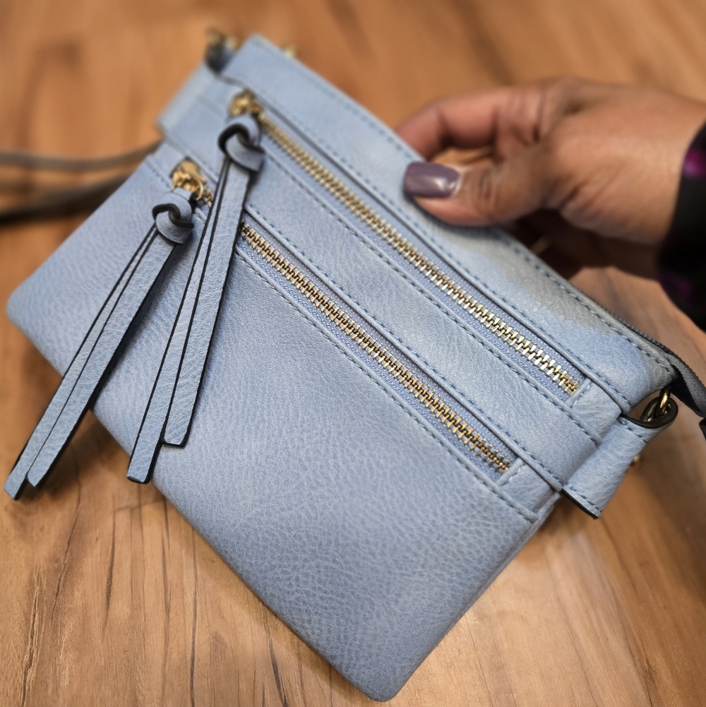 Chic Light Blue Crossbody Bag